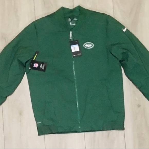 New York Jets Onfield Apparel Soft Shell Green Bomber Jacket Sz:Medium NFL - Picture 1 of 12